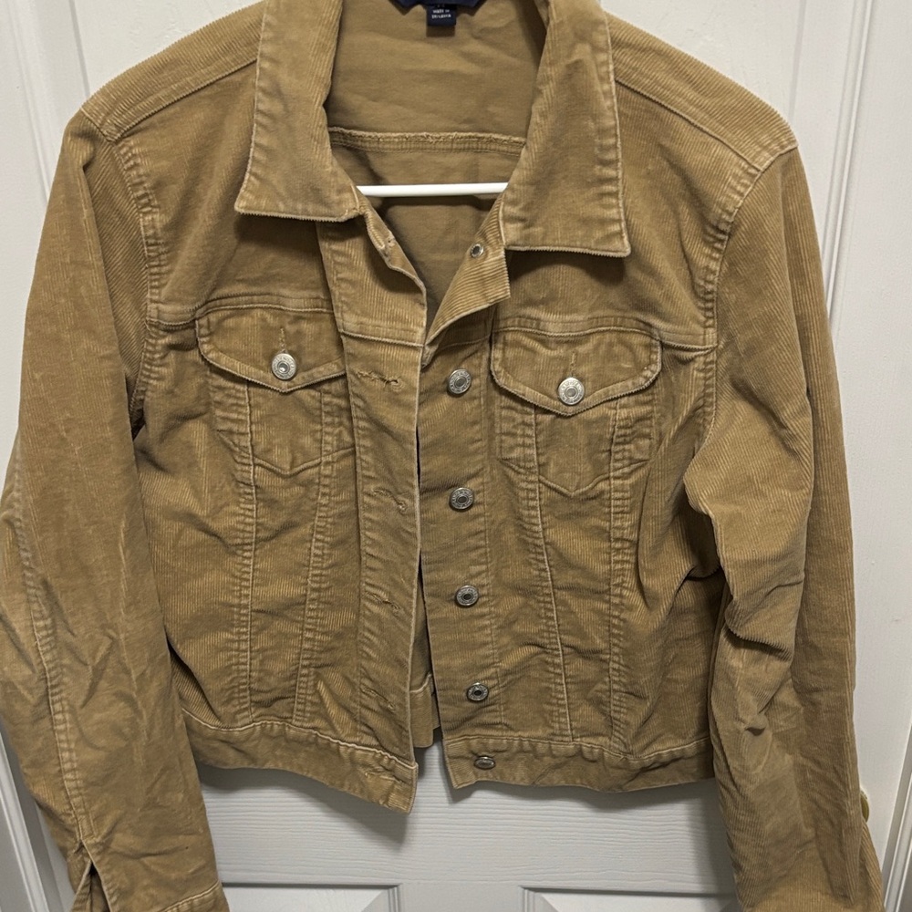 Lands' End Women's Brown Corduroy Jean Jacket